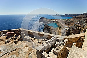 Bay of the Lindos town. Rhodes. Greece