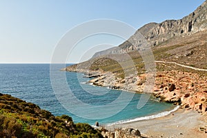 Bay with lonely Beach on kalymnos Island greece
