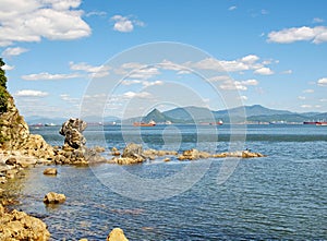 Bay of Nakhodka. Ships in the raid