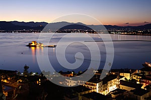 Bay of Nauplia by night photo