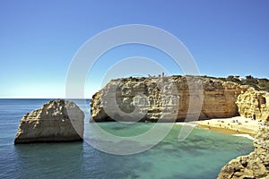 Bay near Armacao de Pera in the Algarve in Portuga photo