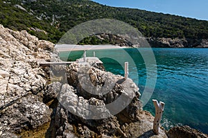 Bay near Lubenice on a sunny day in spring