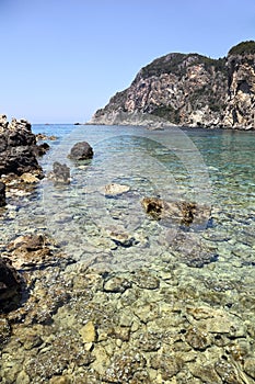 Bay near Paleokastritsa. Corfu island, Greece.