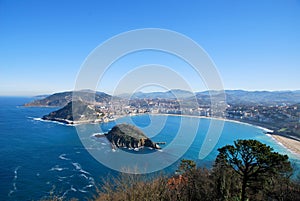 The bay of San Sebastian in Spain