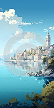 Soft Color Palette Bay Image Inspired By Krenz Cushart In Split, Croatia photo