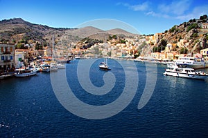 Bay on symi island, Greece