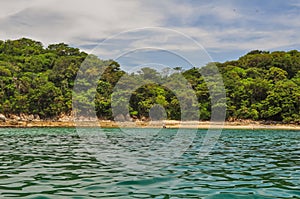 Bay with two shadows playing in the sea photo