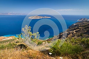 Bay view with blue lagoon on Crete