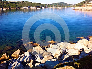 Bay view in Porto Azzurro, Italy