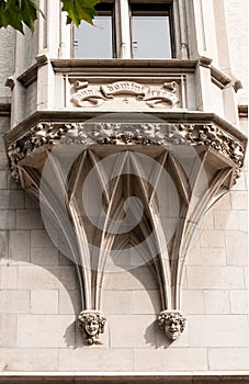 Bay window in neogothic style in german city