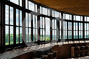 Bay window with rustic view