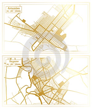 Bayamo and Artemisa Cuba City Map Set photo