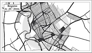 Bayamo Cuba City Map in Black and White Color in Retro Style. Outline Map photo