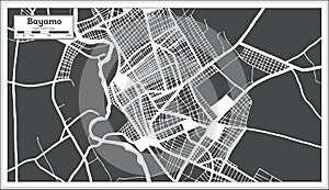 Bayamo Cuba City Map in Retro Style. Outline Map photo
