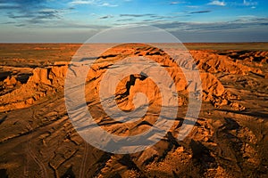 Bayanzag flaming cliffs in Mongolia