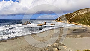 Bayas or Sablon beach, Castrillon municipality, Asturias, Spain photo
