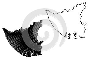 Bayelsa State map vector photo