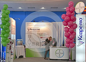 Bayer pharmaceutical company booth