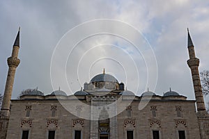 Bayezid or Beyazit Mosque view with cloudy sky photo