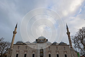 Bayezid or Beyazit Mosque view with cloudy sky. photo