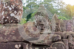 Bayon Castle or Prasat Bayon Khmer temple at Angkor in siem reap Cambodia