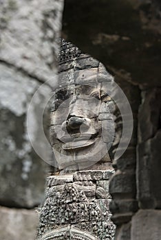 Bayon stone face, Angkor Wat, Cambodia