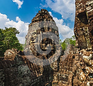 Bayon Temple in Angkor Thom Complex, Cambodia
