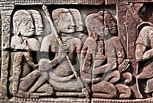 Bayon Temple Bas Relief of Khmer Warriors