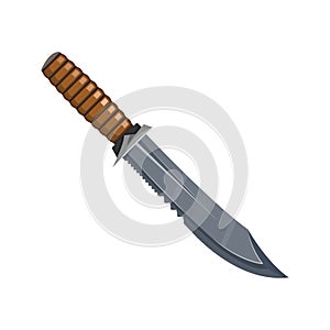 Bayonet knife or bowle dirk, vector icon
