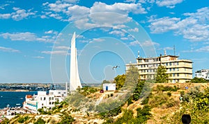 Bayonet and Sail obelisk, a soviet monument in Sevastopol, Crimea