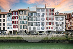 Bayonne, colorful facades in France