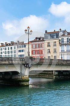 Bayonne in the pays Basque, typical facades