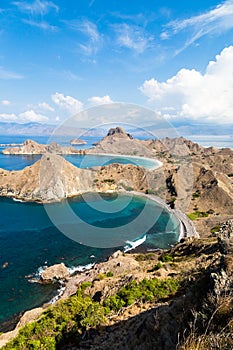 Bays along the coast of Padar Island in Komodo National park, Lubuan Bajo, Indonesia photo