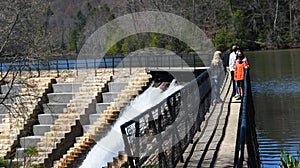 Bays Mountain Lake Visitors on Walkway