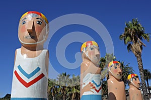 Baywalk Bollards sculptures in Geelong Melbourne Victoria Australia photo