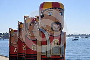 Baywalk Bollards sculptures in Geelong Melbourne Victoria Australia