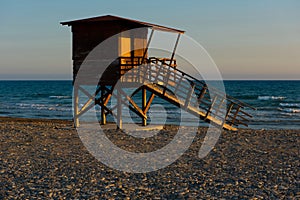 Baywatch tower on the beach