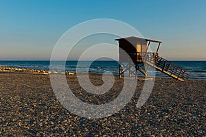 Baywatch tower on the beach