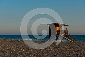 Baywatch tower on the beach