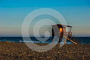 Baywatch tower on the beach