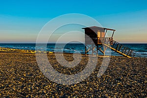 Baywatch tower on the beach