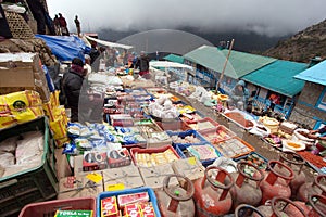 Bazaar in Namche Bazar village