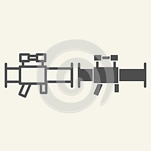Bazooka line and glyph icon. Rocket launcher vector illustration isolated on white. Weapon outline style design
