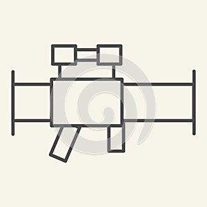 Bazooka thin line icon. Rocket launcher vector illustration isolated on white. Weapon outline style design, designed for