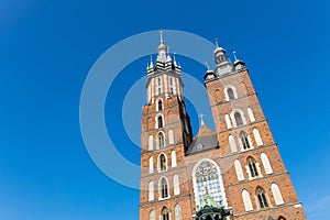 Bazylika Mariacka at the main square in Krakow