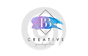 BB Artistic Watercolor Letter Brush Logo.