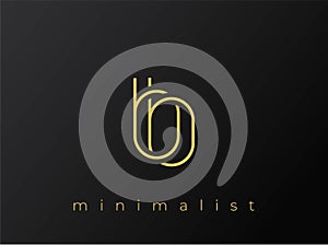 BB Minimalist Logo with Interlocking Shapes on Solid Black Background