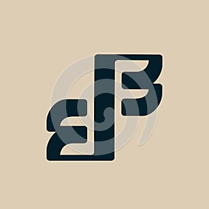 BB monogram. Geometric uppercase intertwined letter b logo. Abstract bold letters.