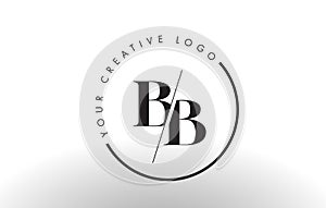 BB Serif Letter Logo Design with Creative Intersected Cut. photo