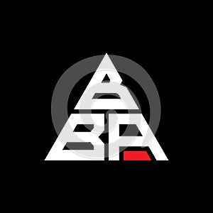 BBA triangle letter logo design with triangle shape. BBA triangle logo design monogram. BBA triangle vector logo template with red
